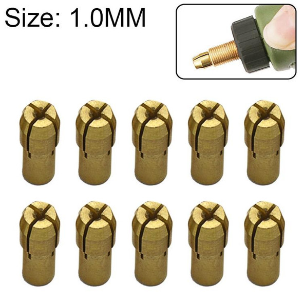 10 PCS Three-claw Copper Clamp Nut for Electric Mill FittingsBore diameter: 1.0mm