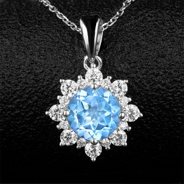 3 PCS/Set Snow Shape Gemstone Jewelry Set For Women, Ring Size:10(Blue)