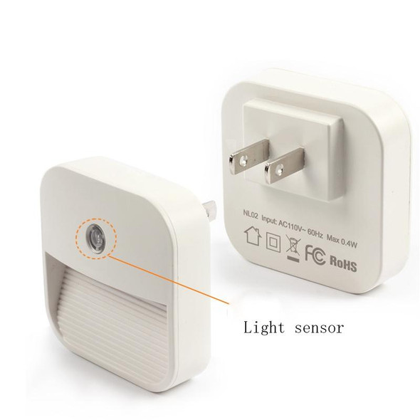 2 PCS Light Control Smart Sensor Night Light Bedroom LED Light, US Plug, Style:Dimmable, Specification:6LED