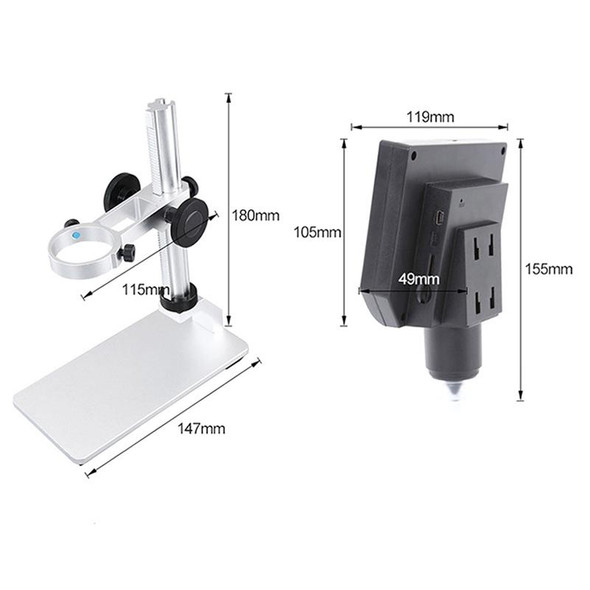 G600A HD Mobile Phone Repair Microscope 4.3 Inch Screen Digital Microscope Electron Microscope(US Plug)