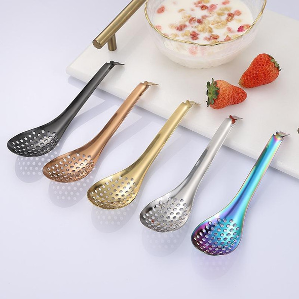 2 PCS 304 Stainless Steel Small Caviar Colander Molecular Cooking Spoon, Color: Rose Gold 