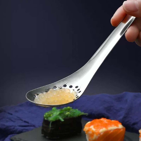 2 PCS 304 Stainless Steel Small Caviar Colander Molecular Cooking Spoon, Color: Colored 