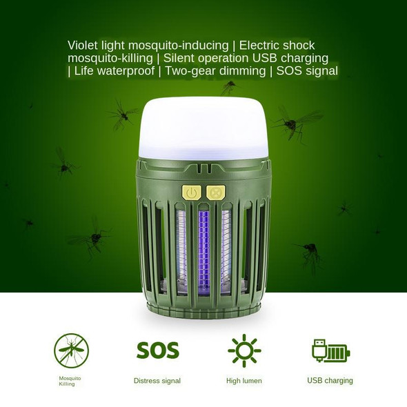 Naturehike NH20ZM003 Multi-functional Mosquito Killer Outdoor Super Bright USB Rechargeable LED Tent Camp Light(Green)