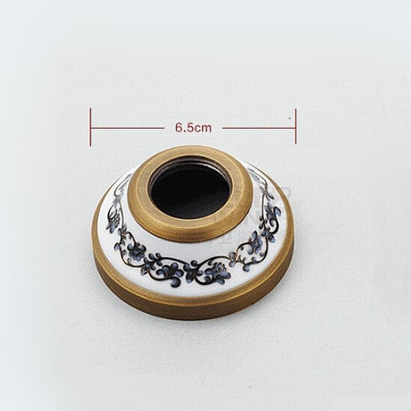 Antique Brass Wall Mounted Bathroom Tub Faucet Dual Ceramics Handles Telephone Style Hand Shower, Specification:Blue and White Telephone Shower