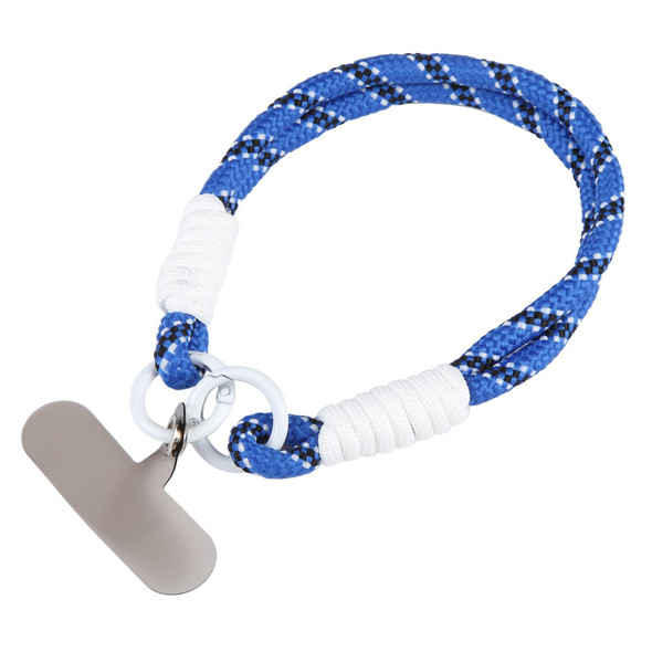 Dopamine Color Double Buckle Twist Rope Short Lanyard(Blue Black White)