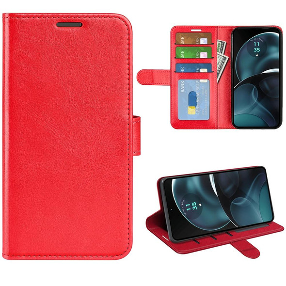 For Motolora Moto G14 R64 Texture Horizontal Flip Leatherette Phone Case(Red)