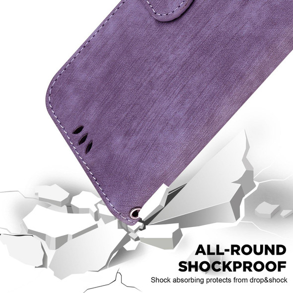 For Tecno Spark GO 2023 /Pop 7 Pro Little Tiger Embossed Leatherette Phone Case(Purple)