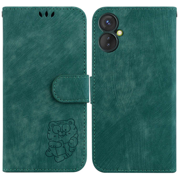For Tecno Spark 9 Pro / 9T Little Tiger Embossed Leatherette Phone Case(Green)