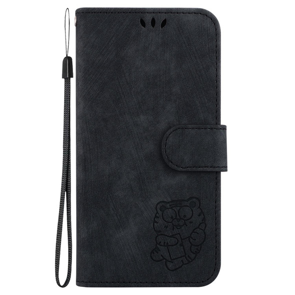 For Tecno Camon 18 Premier Little Tiger Embossed Leatherette Phone Case(Black)