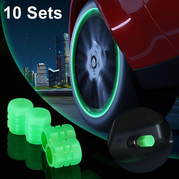 10 Sets Luminous Tire Valve Cap Electric Motorcycle Vacuum Tire Valve Cover, Style: Split Effect