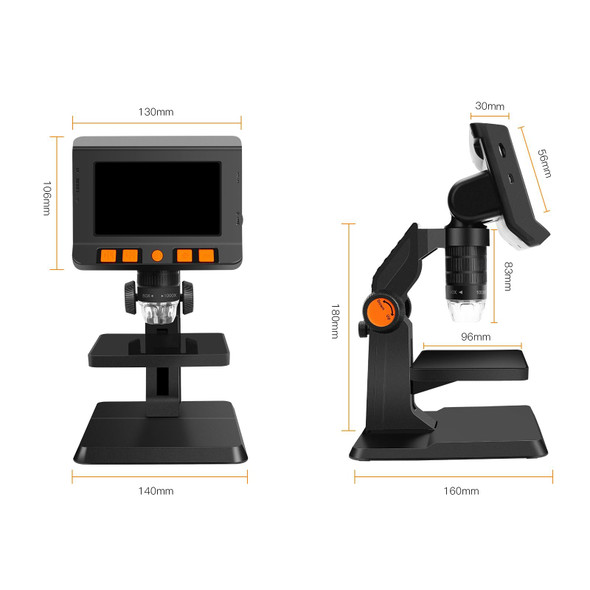 P110 50X-1000X Desktop Electronic Digital Microscope with 4.3 inch Screen