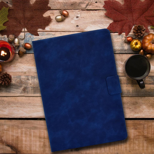 For iPad Air 2022 10.9 Cowhide Texture Leatherette Smart Tablet Case(Blue)