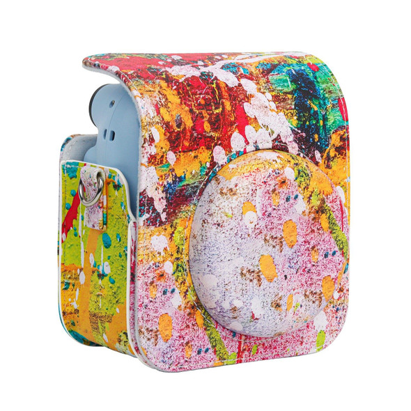 For FUJIFILM instax mini 12 Painted Full Body Leatherette Case Camera Bag with Strap(Abstract Painting)