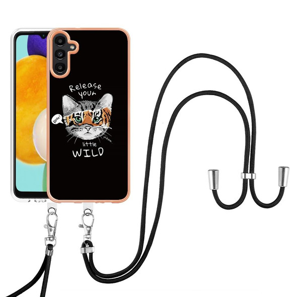 For Samsung Galaxy A32 5G / M32 5G Electroplating Dual-side IMD Phone Case with Lanyard(Natural Growth)