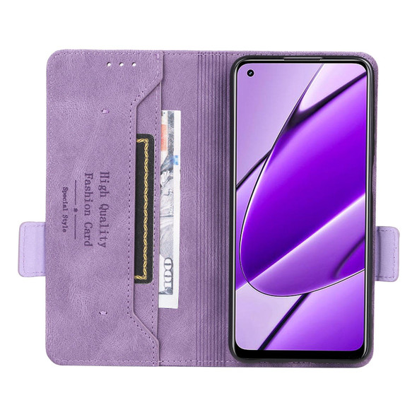 For Realme 11 5G / 11x Magnetic Clasp Leatherette Phone Case(Purple)