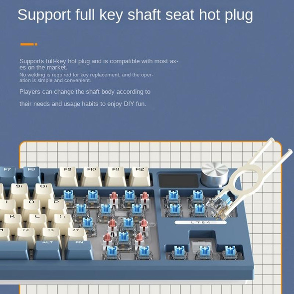 LANGTU LT84 Mechanical Luminous Keyboard, Style: Wired Single-mode Silver Gray Shaft (Daybreak)