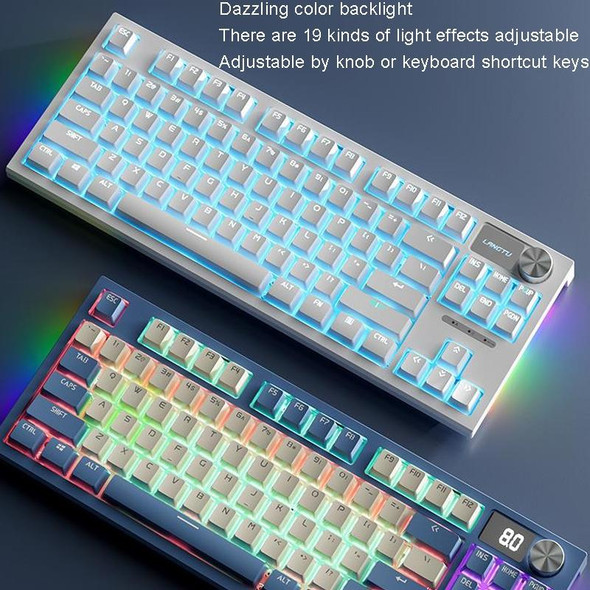 LANGTU LT84 Mechanical Luminous Keyboard, Style: Wired Single-mode Green Shaft (White)