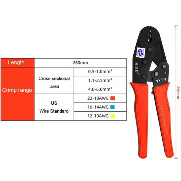 HSD YYT-1 Crimping Pliers Insulated Terminal Crimping Tools Crimping Clamps