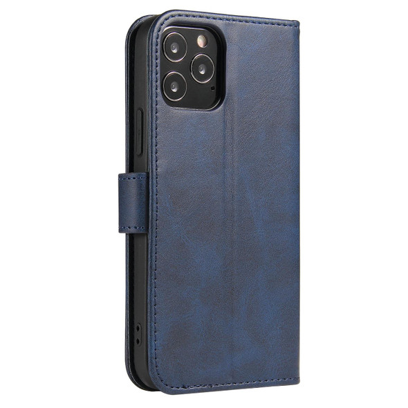 For iPhone 12 mini Calf Texture Buckle Horizontal Flip Leatherette Case with Holder & Card Slots & Wallet (Blue)