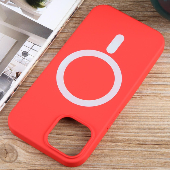 For iPhone 15 Plus MagSafe Liquid Silicone Phone Case(Red)