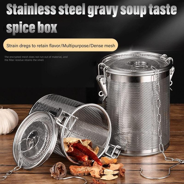 16x16.5cm 304 Stainless Steel Brine Basket Tea Residue Ball Soup Material Box