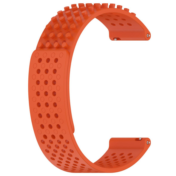 For Samsung  Galaxy Watch 4 Classic 42mm 20mm Holes Breathable 3D Dots Silicone Watch Band(Orange)