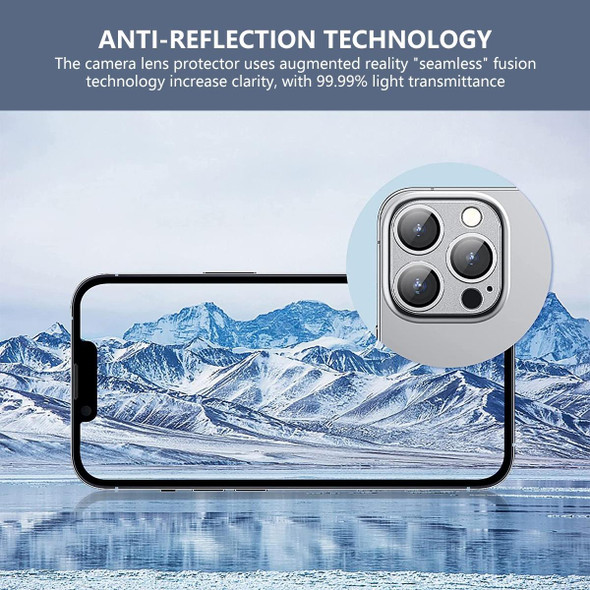 For iPhone 12 Pro ENKAY Hat-Prince Anti-reflection Camera Lens Aluminium Alloy Tempered Glass Film(Blue)