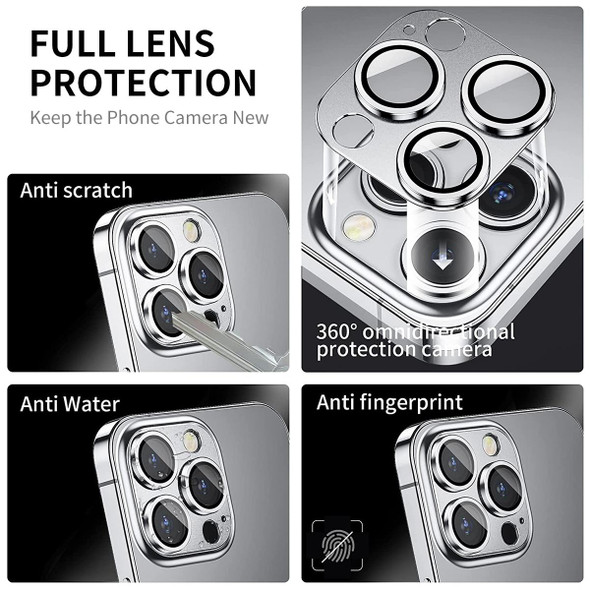 For iPhone 12 Pro ENKAY Hat-Prince Anti-reflection Camera Lens Aluminium Alloy Tempered Glass Film(Silver)