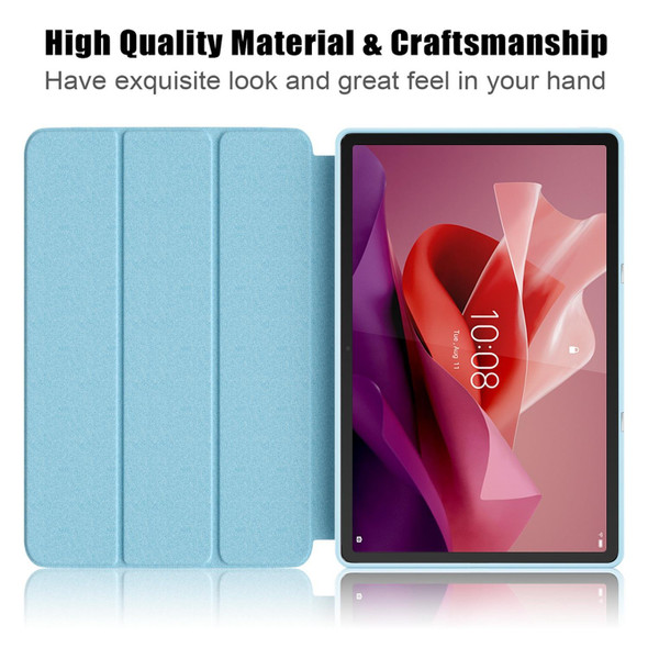 For Lenovo Tab P12 12.7 2023 3-folding Painted TPU Smart Leatherette Tablet Case(Waves)