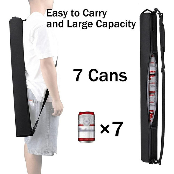 Cylinder Crossbody Outdoor Golf Coke and Beer Insulated Bag(Black)