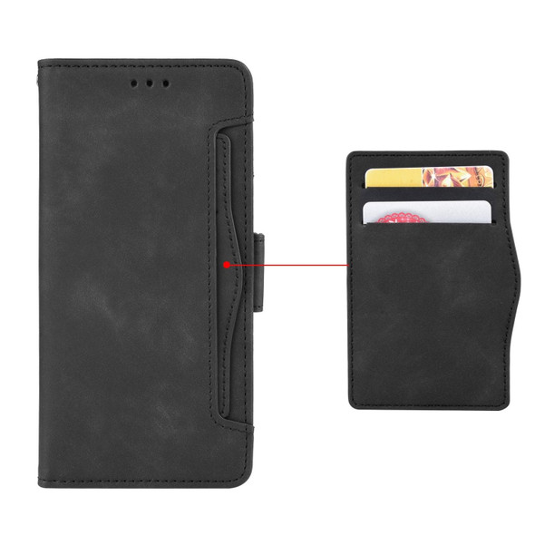 For iPhone 15 Plus Skin Feel Calf Texture Card Slots Leatherette Phone Case(Black)