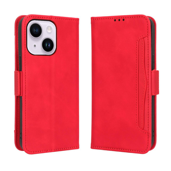 For iPhone 15 Pro Max Skin Feel Calf Texture Card Slots Leatherette Phone Case(Red)