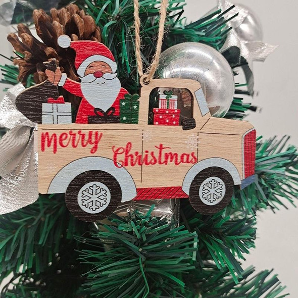 10pcs/set Colorful Wooden Christmas Tree Snowman Pendant Decoration(Random Style Delivery)