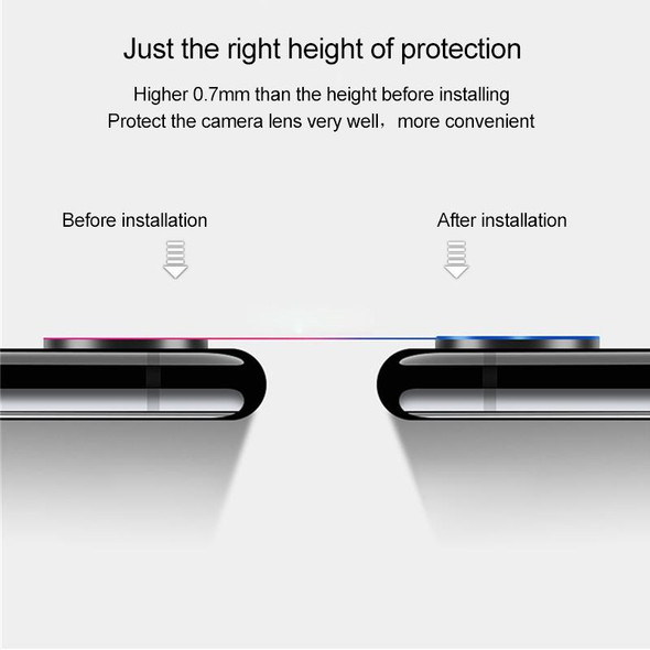 Titanium Alloy Metal Camera Lens Protector Tempered Glass Film for iPhone XS Max(Silver)