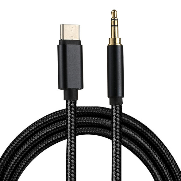 1m Weave Style Type-C Male to 3.5mm Male Audio Cable, - Galaxy S8 & S8 + / LG G6 / Huawei P10 & P10 Plus and other Smartphones(Black)