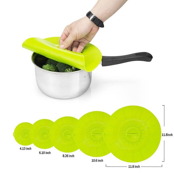 5 in 1 Silicone Fresh-Keeping Lid Microwave Heating Lid Food Dust-Proof And Splash-Proof Lid Set(01)