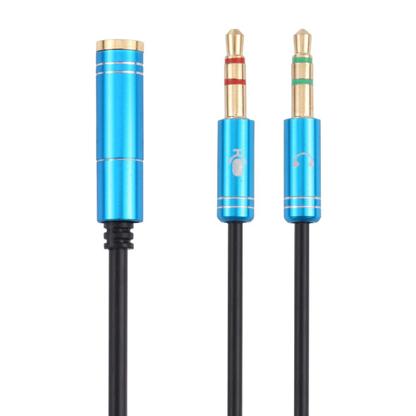 3.5mm Female to 2 x 3.5mm Male Adapter Cable(Blue)