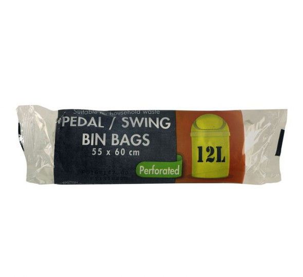 12L Pedal/Swing Bin Refuse Bags 15pc - 55x60cm