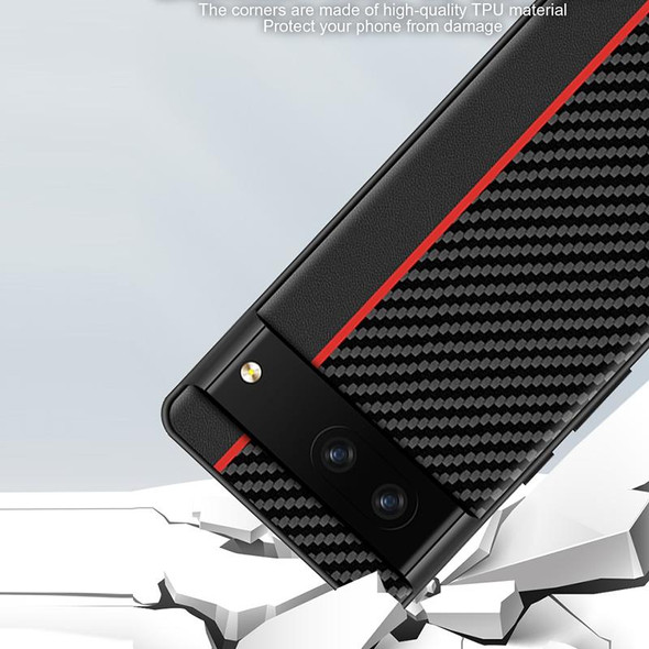 Google Pixel 7 Pro 5G Ultra-thin Carbon Fiber Texture Splicing Phone Case(Blue)