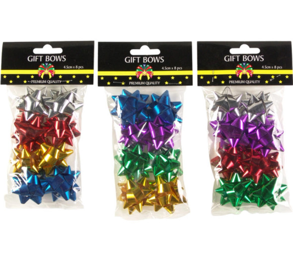 Metallic Gift Bows 4.5mm – 8 Pieces Per Pack