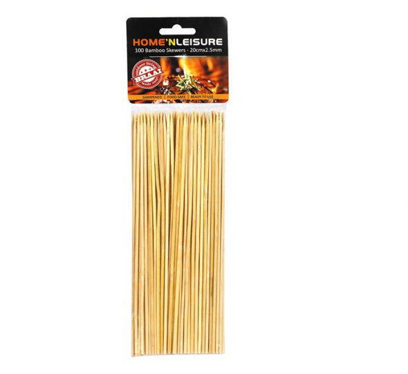 Bamboo Skewers 20cm x 2.5mm – 100 Pieces