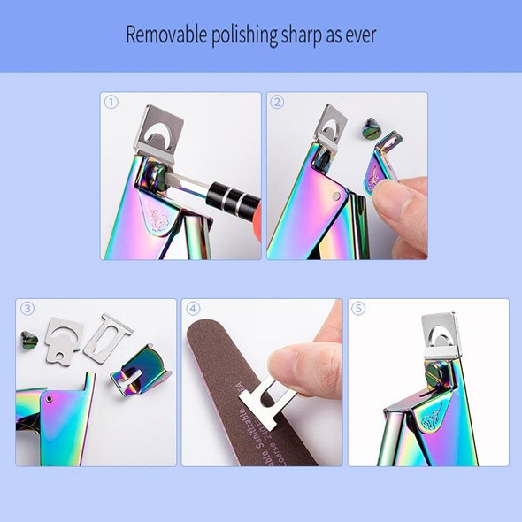 3 PCS Nail Word Cut French U-Shaped Cut Fake Nail Cut Stainless Steel Nail Knife, Color Classification: Electrophoretic Black