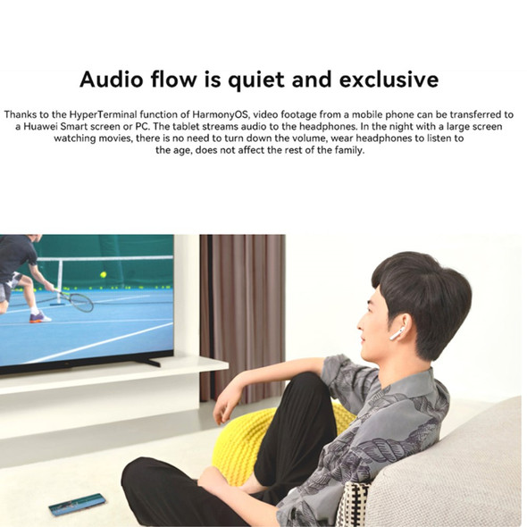 HUAWEI FreeBuds 4E True Wireless Bluetooth Earphones Semi-open in-Ear Earbuds Active Noise Cancelling Headphones - Silver