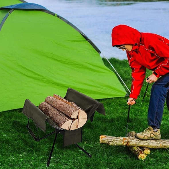 MT-FF001 Outdoor Wild Aluminum Alloy Firewood Rack Portable Folding Firewood Storage Frame(Green)