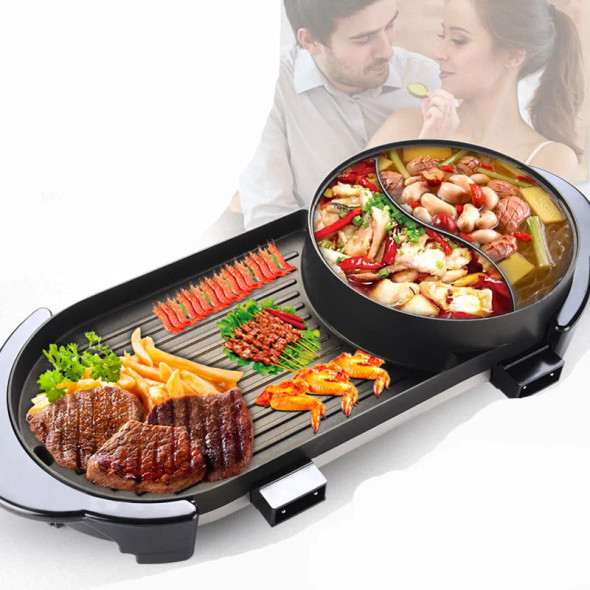 2 in 1 Electric Hot Pot Grill