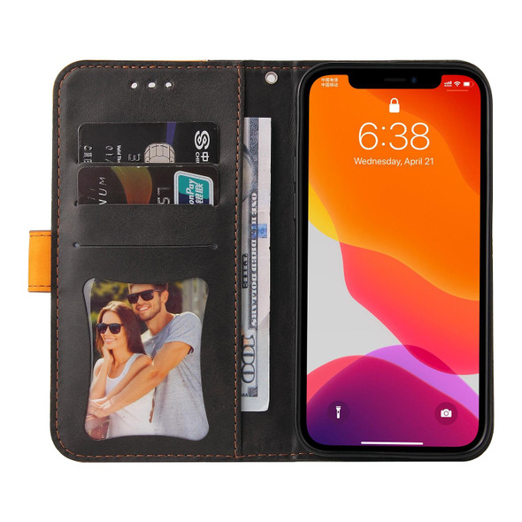 Business Stitching-Color Horizontal Flip PU Leatherette Case with Holder & Card Slots & Photo Frame - iPhone 12 Pro Max(Orange)