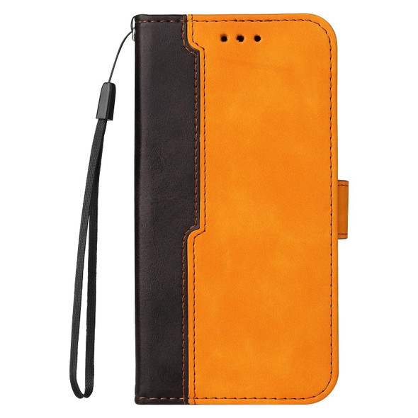 Business Stitching-Color Horizontal Flip PU Leatherette Case with Holder & Card Slots & Photo Frame - iPhone 12 Pro Max(Orange)