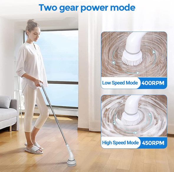 8-in-1 Multi-Function Electric Cleaning Brush with Attachments