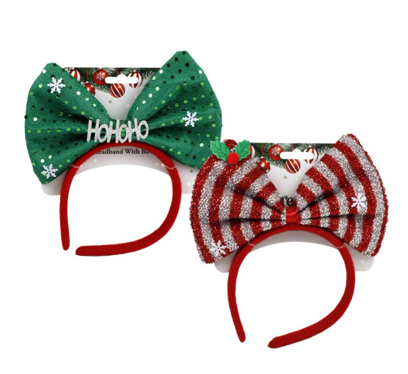 Festive Christmas Headband with Bow - Perfect Holiday Accessory