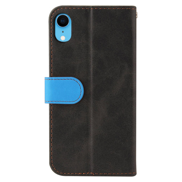 Business Stitching-Color Horizontal Flip PU Leatherette Case with Holder & Card Slots & Photo Frame - iPhone XS Max(Blue)